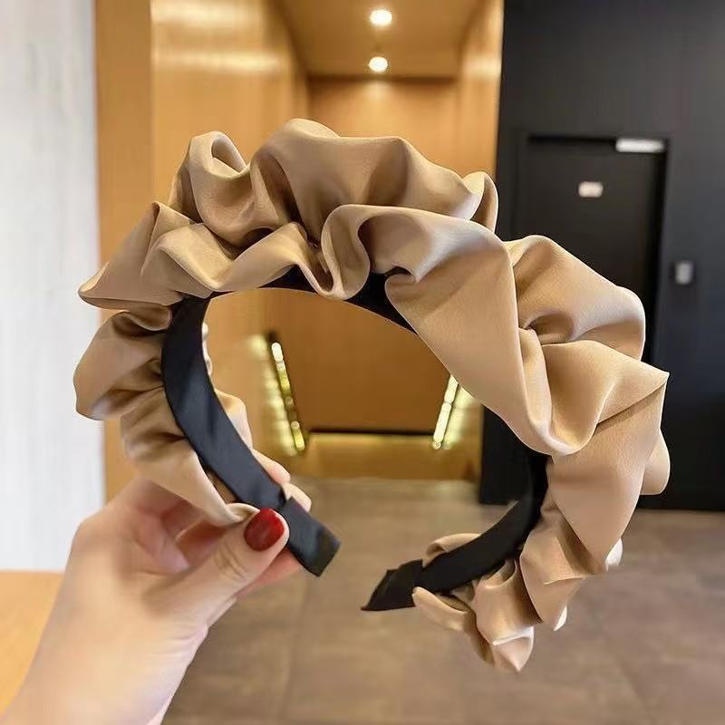 High Top Pleated Headband for Women Wide Hair Hoop