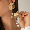 European & American 3D Ginkgo Flower Stud Earrings