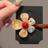 Acrylic Gradient Flower Hair Clip – Red Accent Cute Floral Hair Barrette for Women, Sweet Y2K Hair Accessory