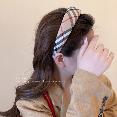 Classic Khaki Plaid Headband