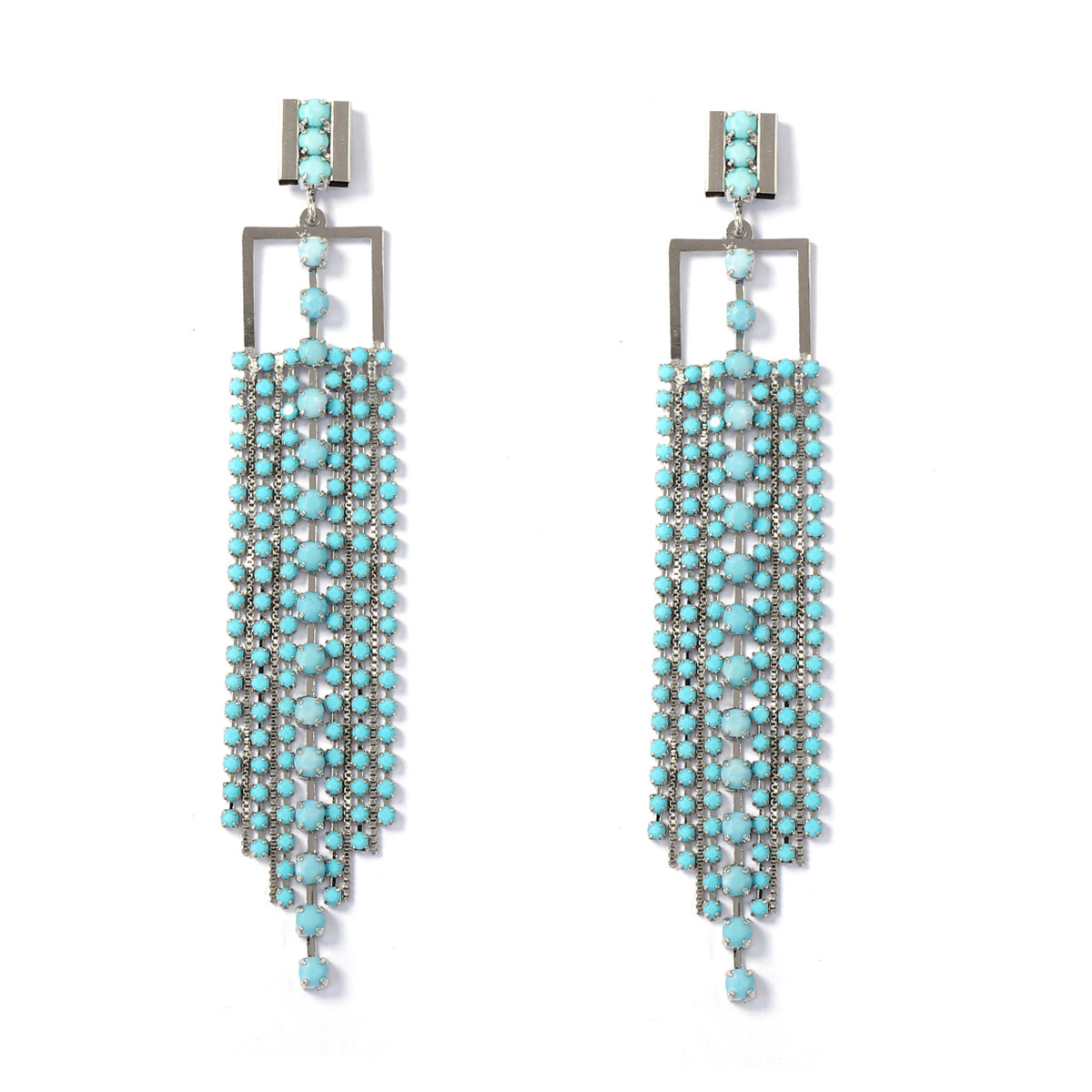 Cross-Border Long Geometric Tassel Earrings for Women