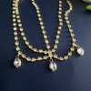 Pink Teardrop Rhinestone Headpiece Boho Forehead Chain Party Head Jewelry