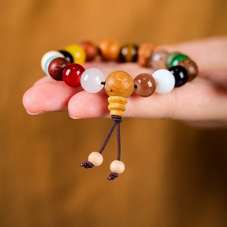 18-Element Multicolor Beaded Mala Bracelet