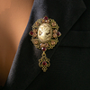 Vintage Medieval Beauty Head Brooch