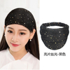Sequin Lace Fabric Wide Headband for Women