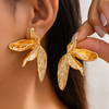 Vintage Double Layer Flower Leaf Tassel Earrings
