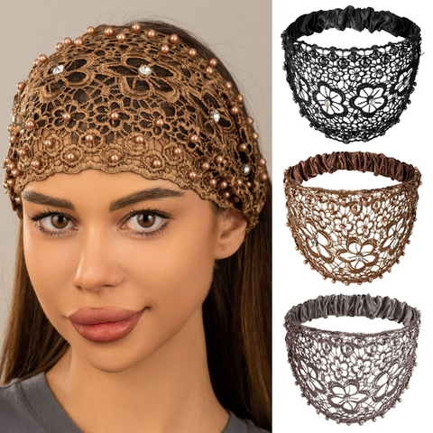 Hollow Beaded Wide Edge Headband – Fashion Hair Cover for Women