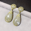 European & American Luxury Full Rhinestone Waterdrop Hot Air Balloon Earrings