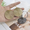 Vintage Round Pattern Disc Drop Earrings