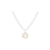 Delicate Pearl Chain Necklace with Circular Pearl Pendant | Dainty Choker for Women
