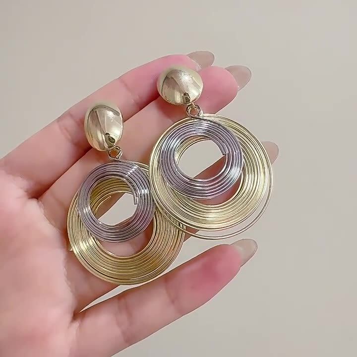 Vintage Circle Statement Earrings