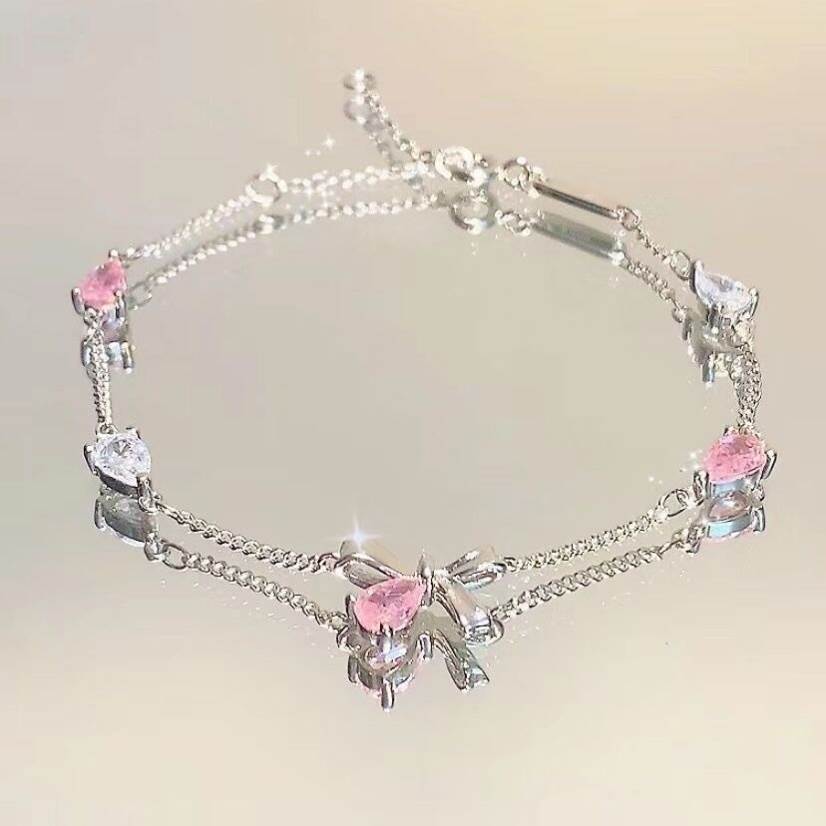 Ins Style Cherry Blossom Crystal Zircon Bracelet for Women