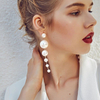 Exaggerated Long Pearl Drop Earrings for Women