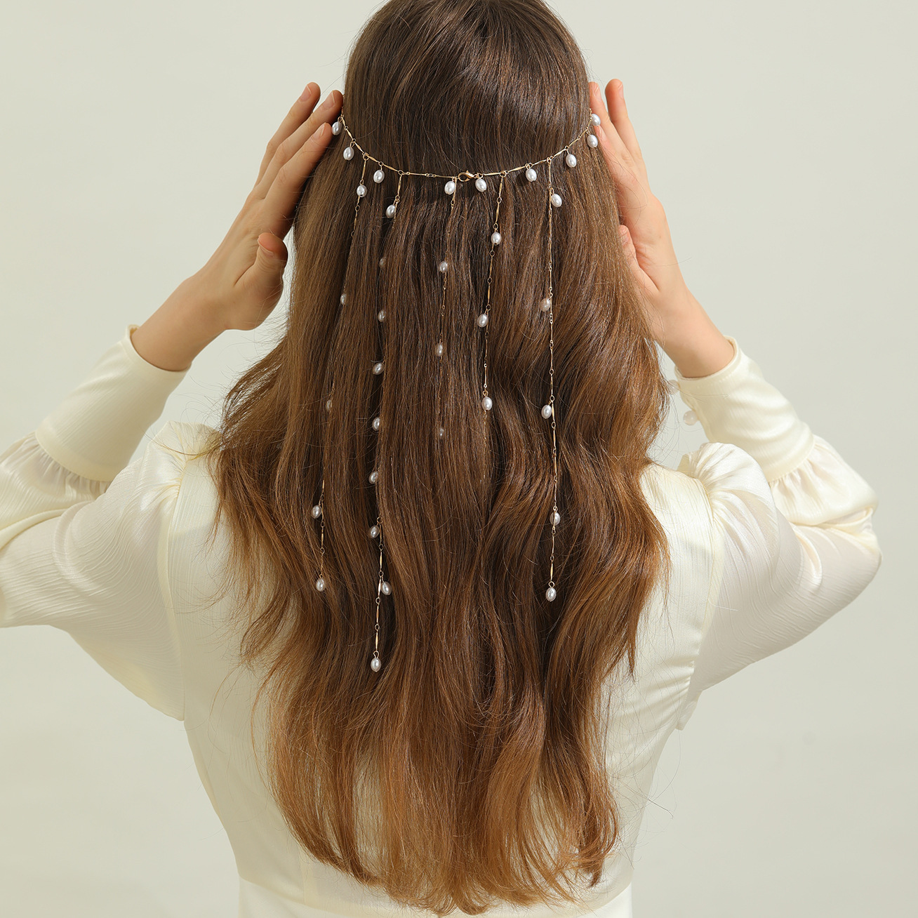 Pearl Tassel Hair Chain Fairy-like Braided Hair Accessory Chain