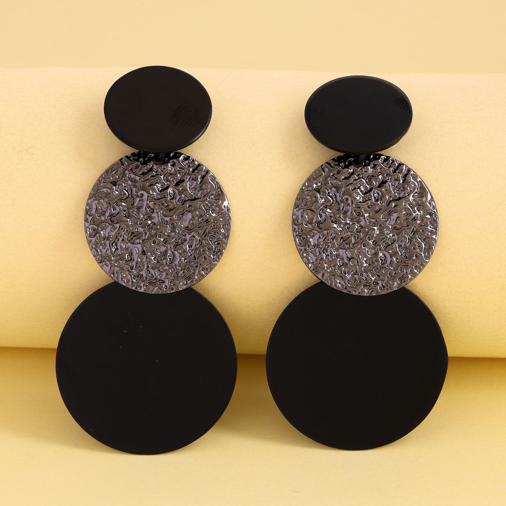 Creative Geometric Round Patch Earrings