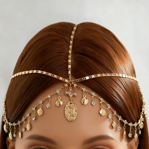 European Style Diamond Scallop Tassel Head Chain