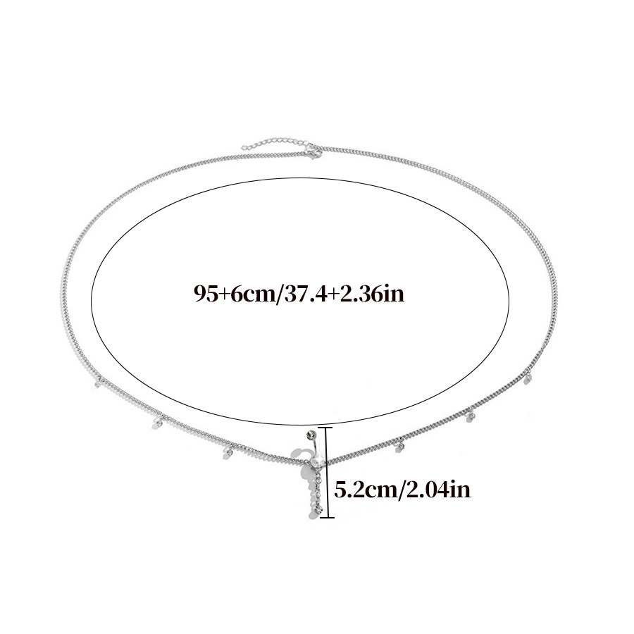 European Fashion Rhinestone Navel Chain & Tassel Waist Body Chain for Women
