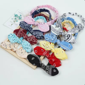 Boho Paisley Bow Headband Set | Elastic Bandana Hair Bands
