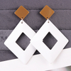 Bold Geometric Hollow Square Drop Earrings | Colorful Acrylic Statement Earrings