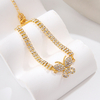 Rhinestone Butterfly Anklet for Women, Silver Plated Crystal Ankle Bracelet
