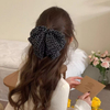 New French Vintage Polka Dot Tulle Bow Hair Claw Clip