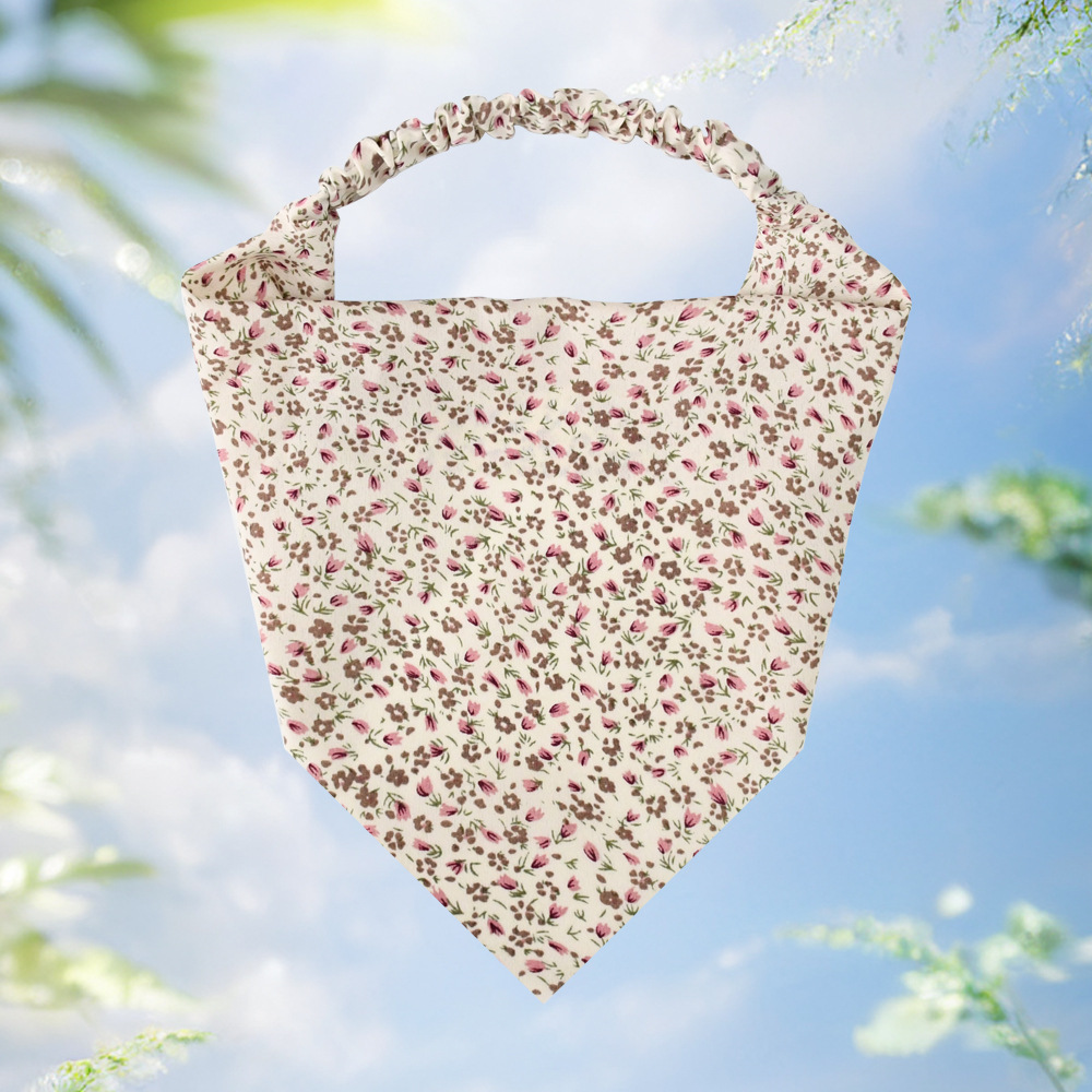 Boho Floral Chiffon Triangle Head Scarf