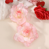 Oversized Chiffon Rose Flower Earrings for Women
