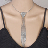 Long Tassel Bow Tie Rhinestone Necklace for Women