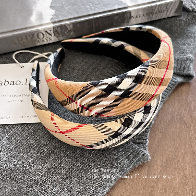 Classic Khaki Plaid Headband