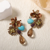 Vintage Resin Flower Drop Earrings