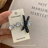 Polka Dot Bow Rhinestone Hair Clip