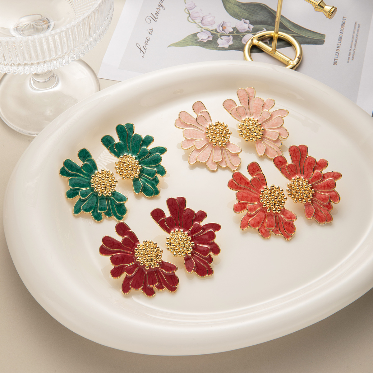 French Vintage Daisy Earrings