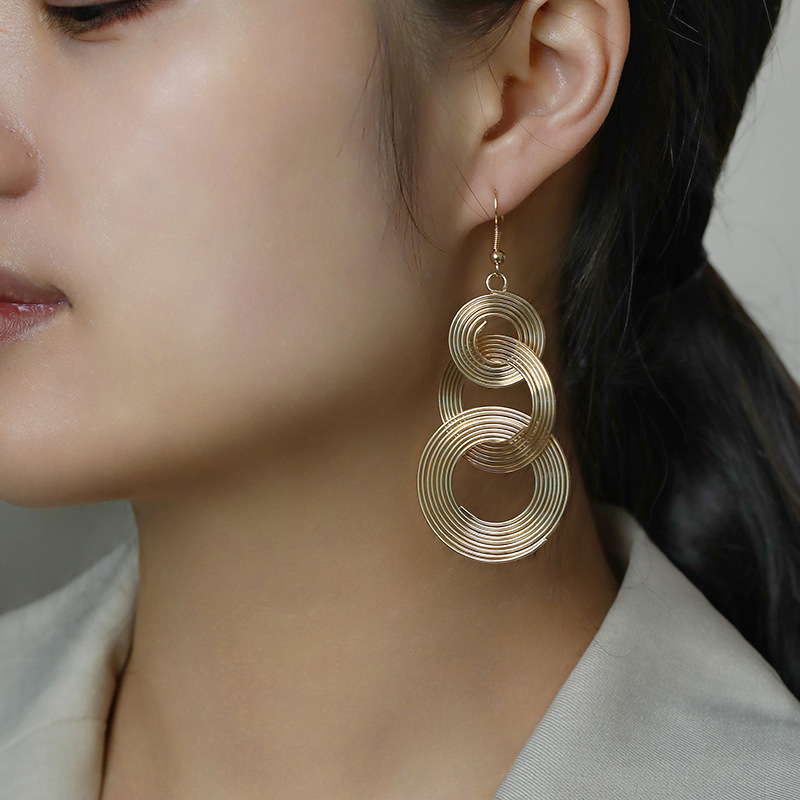 New Fashion Metal Multi-Layer Circle Earrings