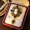 Vintage Medieval Beauty Head Brooch