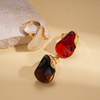 European Style Metal Zircon Square & Round Open Ring