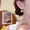French Style Fan-shaped Shell Pearl Earrings, Delicate Dangle Earrings for Women