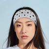 Retro diamond-patterned small floral knitted hair band