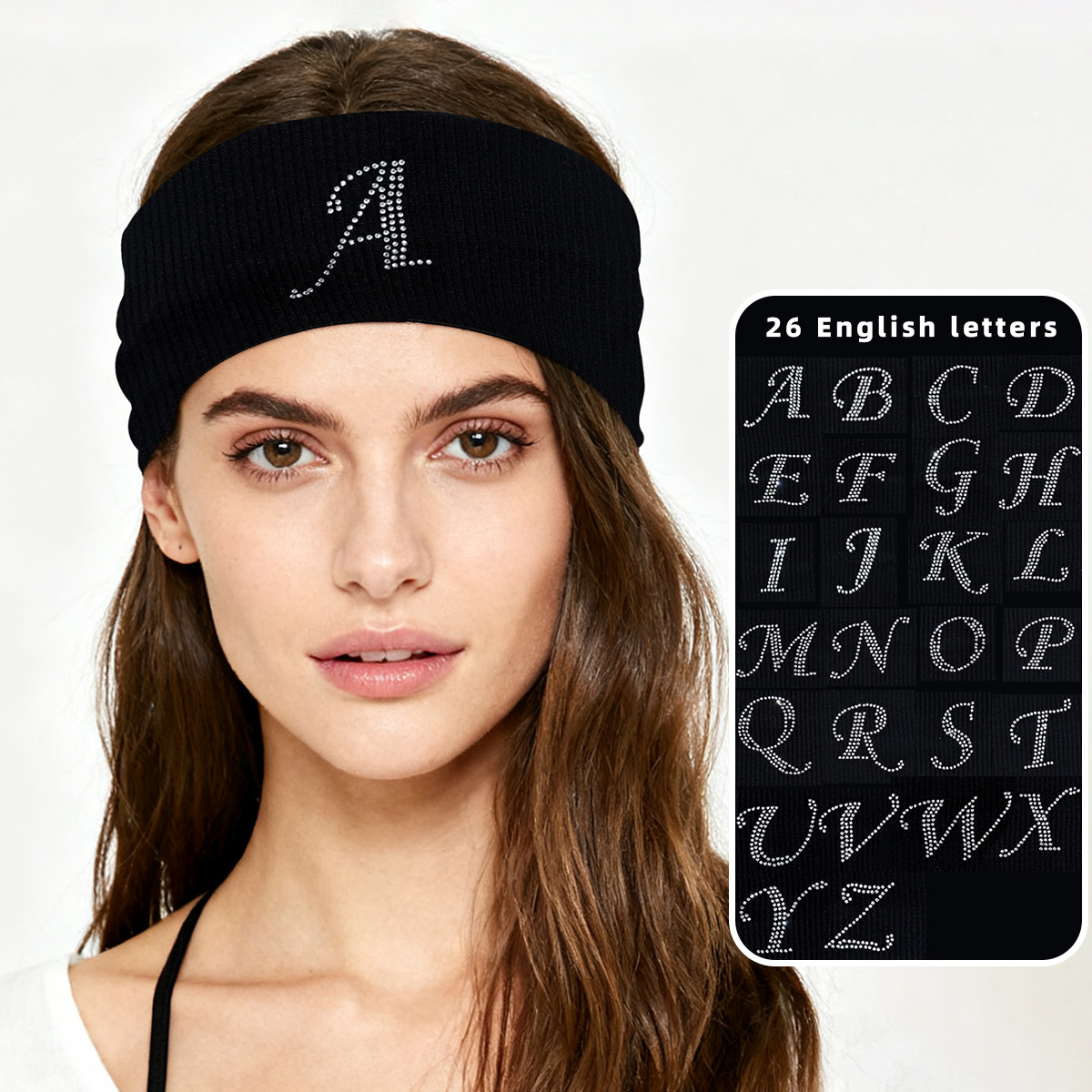 26-letter Hot Diamond Elastic Hair Band