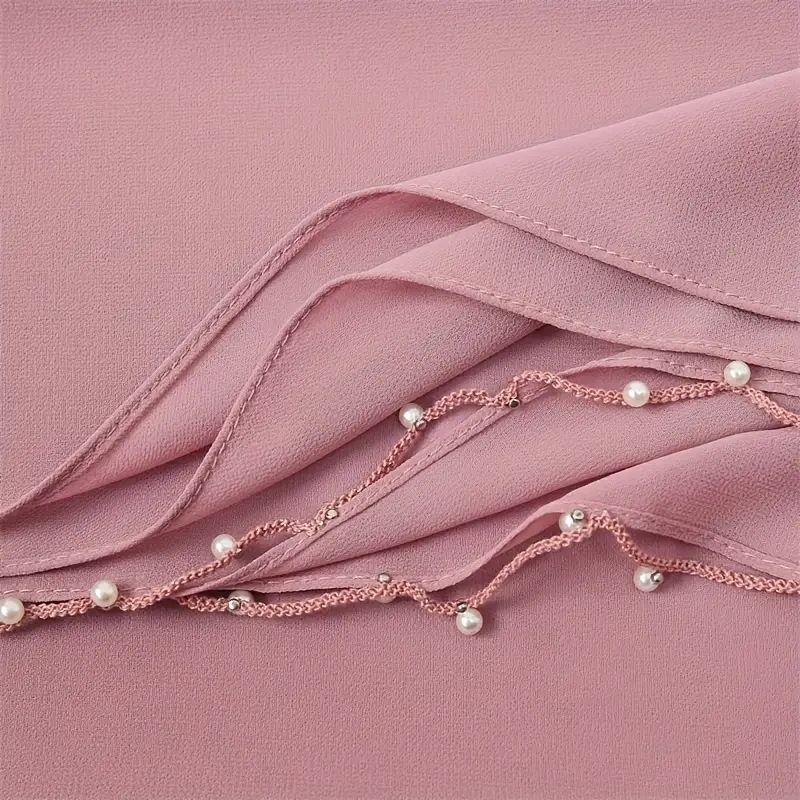 Modest Muslim Headscarf Luxury Pearl Embellished Soft Breathable Fabric Ideal for Daily & Formal Wear
