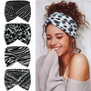 European & American Leopard Print Wide Cross Headband for Women