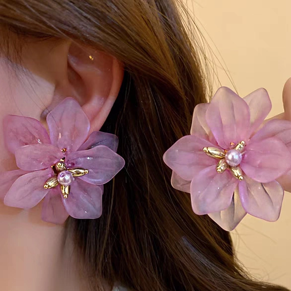 Super Fairy Flower Petal Geometric Earrings