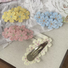 Sweet Pink Cherry Blossom Embroidered Hair Clips