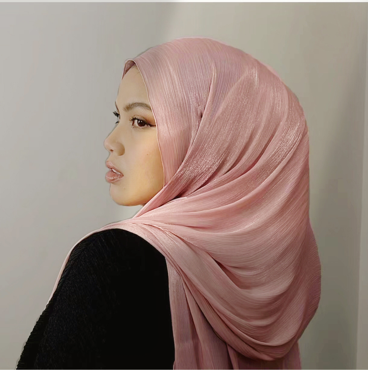 Shimmer Chiffon Hijab Scarf for Women Glitter Metallic Islamic Head Scarf Modest Sparkle Hijab for Party And Daily Wear