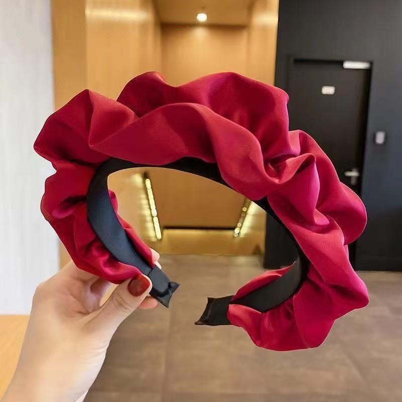 High Top Pleated Headband for Women Wide Hair Hoop