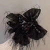 Multi Bow Feather Hair Claw Clip