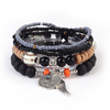 Boho Multi-Layer Beaded Bracelet Set with Turquoise Howlite Accents Stackable Beachy Jewelry