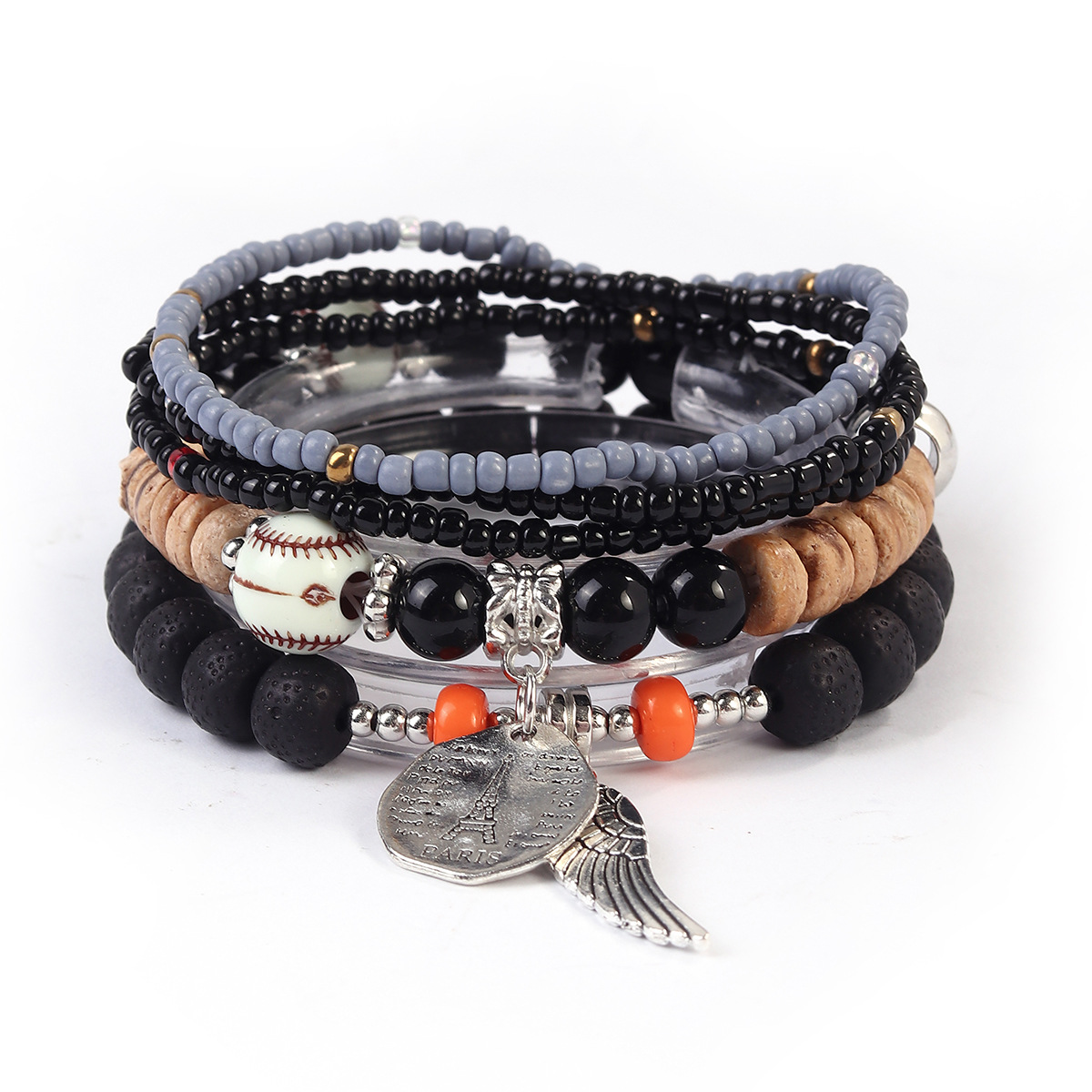 Boho Multi-Layer Beaded Bracelet Set with Turquoise Howlite Accents Stackable Beachy Jewelry
