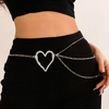 Sweet Cool INS Style Big Heart Waist Chain for Women – Metal Thin Body Chain
