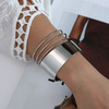 European And American Fashionable And Unique Metal Bracelets Punk Street Style Snap-on Wristbands Hollowed-out Simple Hand Ornaments