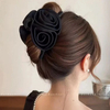 Elegant Satin Rose Hair Claw